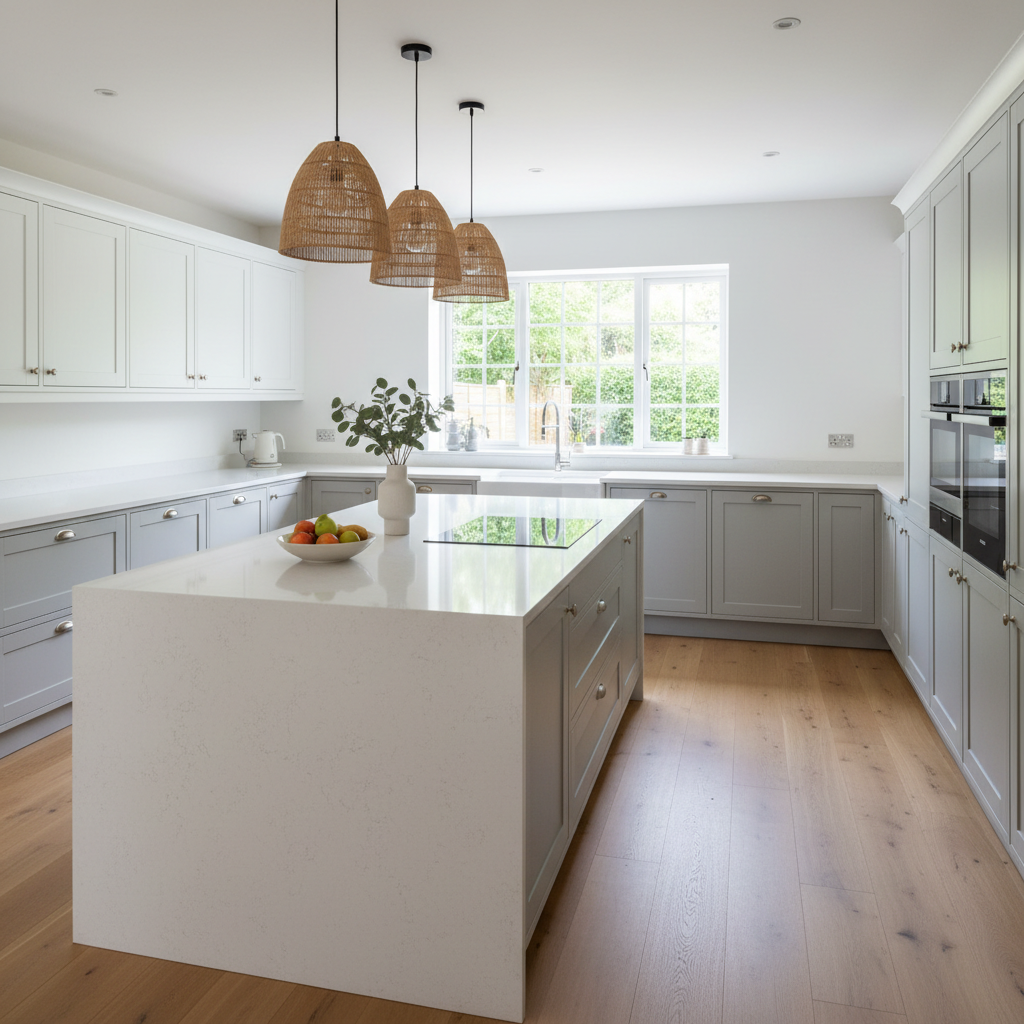 Bright modern kitchen with island